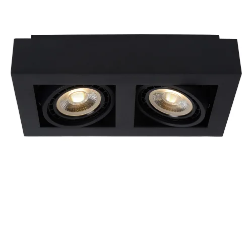 Светильник накладной Zefix 09120/24/30 Lucide чёрный 2 лампы, основание чёрное в стиле современный прямоугольный фото 3